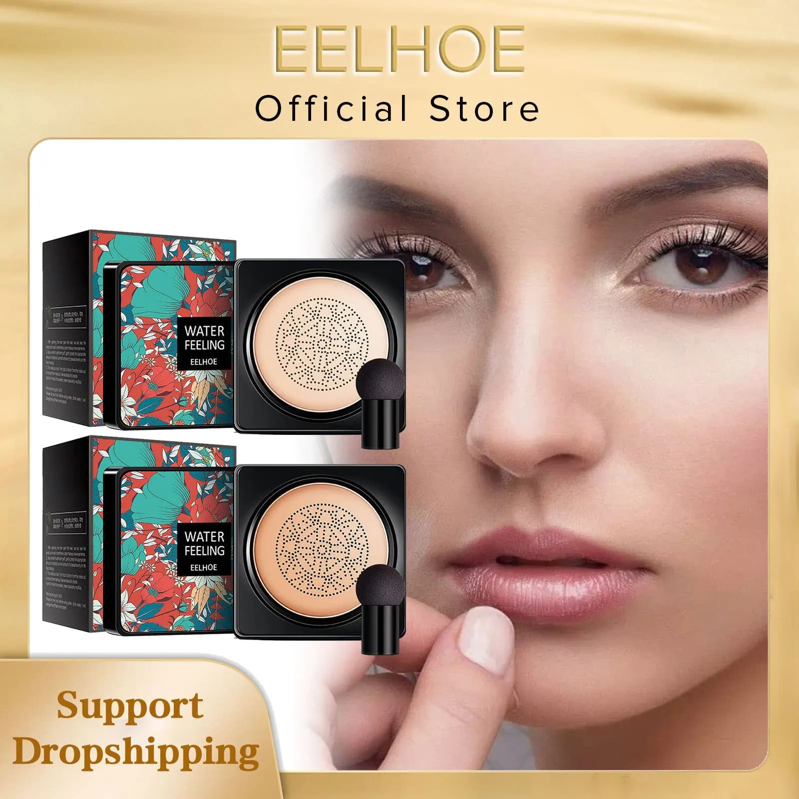 EELHOE Testa a fungo Cuscino d'aria CC Crema Controllo olio Base a lunga durata Trucco Fondotinta magico che copre la crema schiarente per il viso