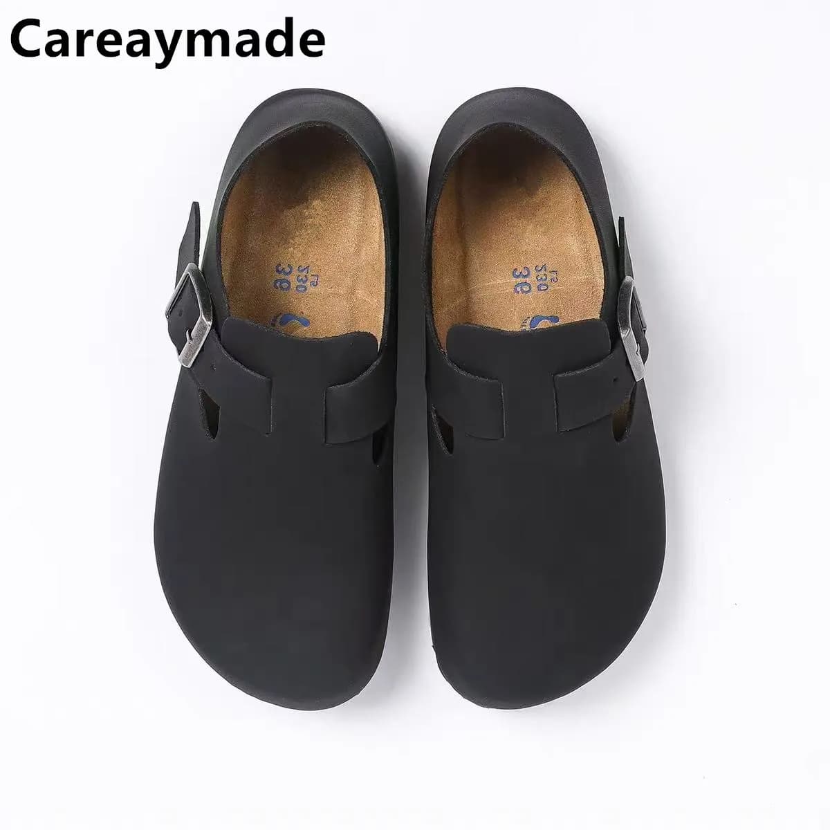 Careaymade-Retro addensato testa tonda piatta di scarpe con fibbia per cintura, scarpe da indossare esterne per studenti All-Inclusive piatte per il tempo libero
