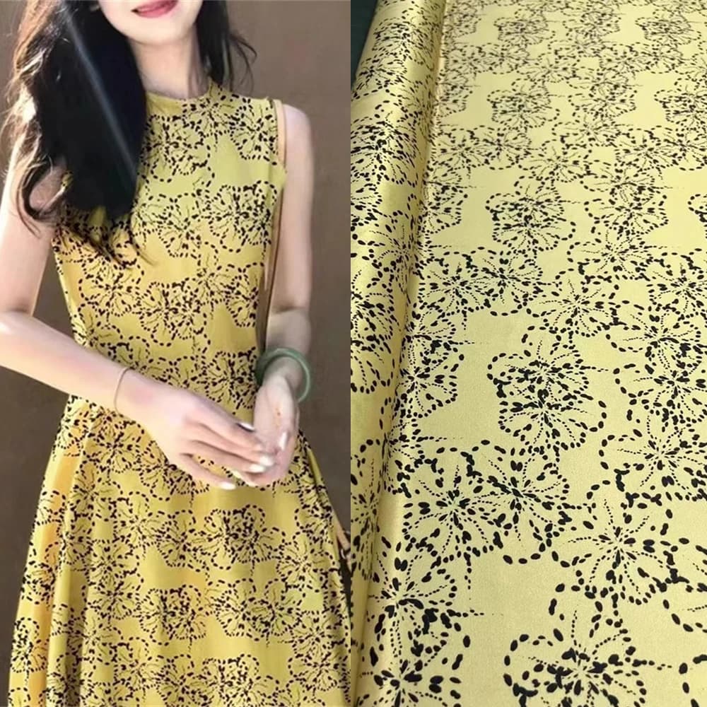 New High-end and Atmospheric Elastic Twill Silk Fabric Dress Shirt Mulberry Silk Natural Sewing Handmade Fabric By The Yard Div