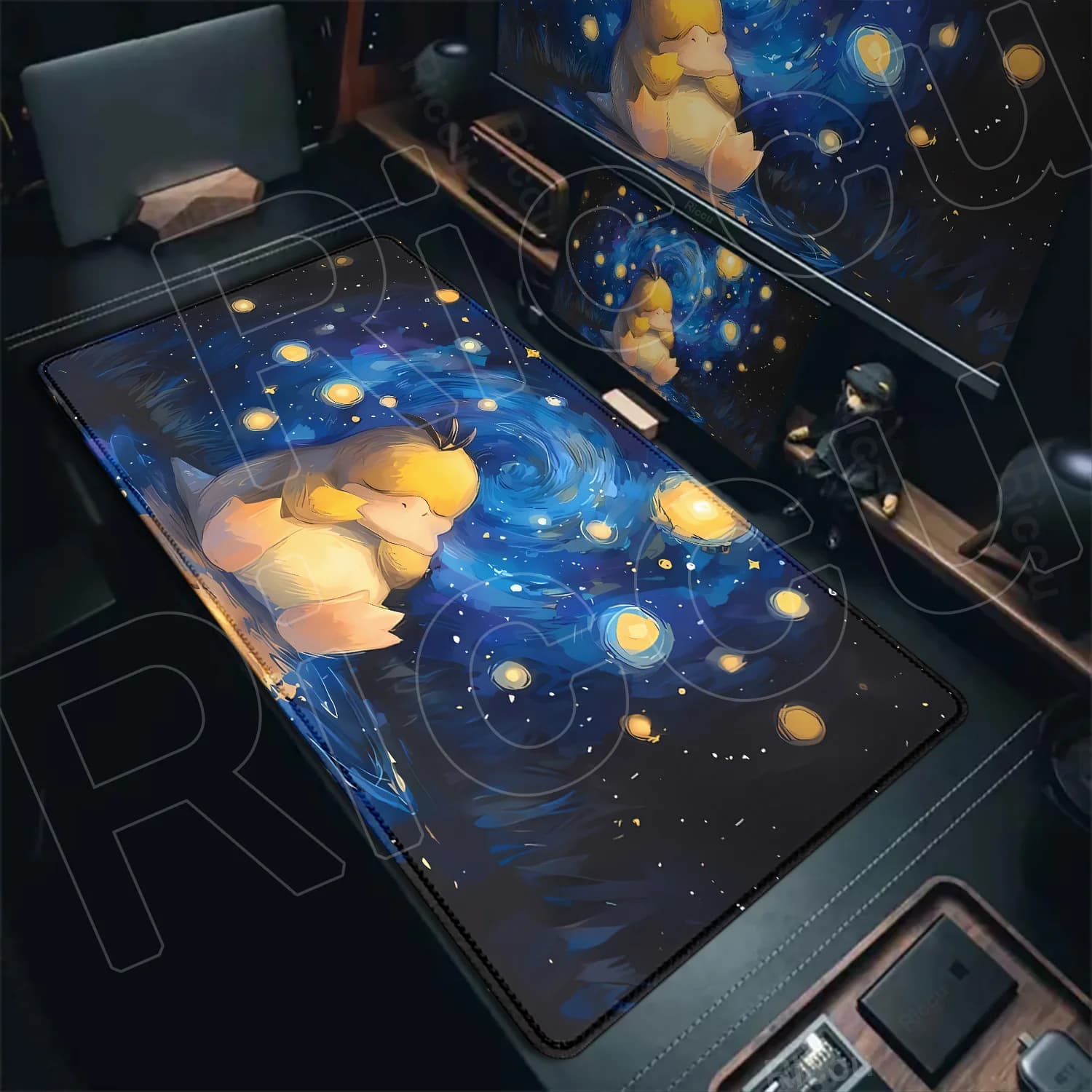 Tappetino per Mouse XXL con Stampa HD di Anime Carini, in Gomma, per Gaming, Psyduck, PC, Notebook, Tastiera, Scrivania