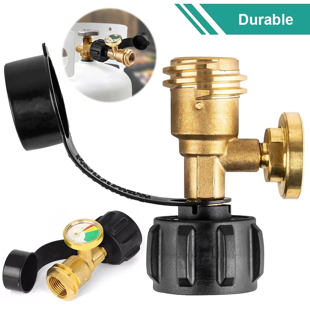 Manometro Universale per Propano, Misuratore di Pressione Gas di Precisione, Adattatore per Bombola di Propano in Ottone per Fornelli da Campeggio