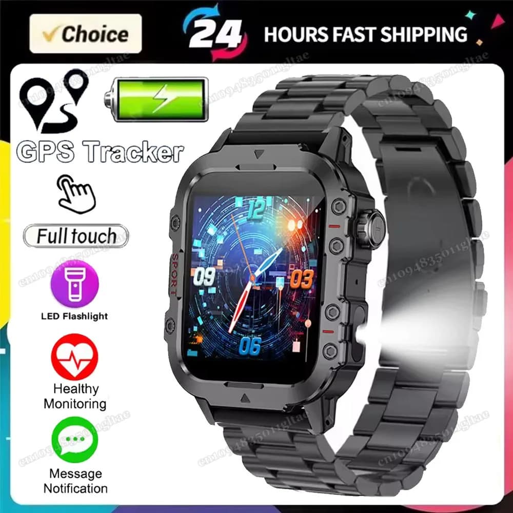 Outdoor 100 + Sport Smart Watch Waterproof 2.01 Inch HD Screen Bluetooth LED Flashlight Speaker Smartwatch Man Woman Party Gift