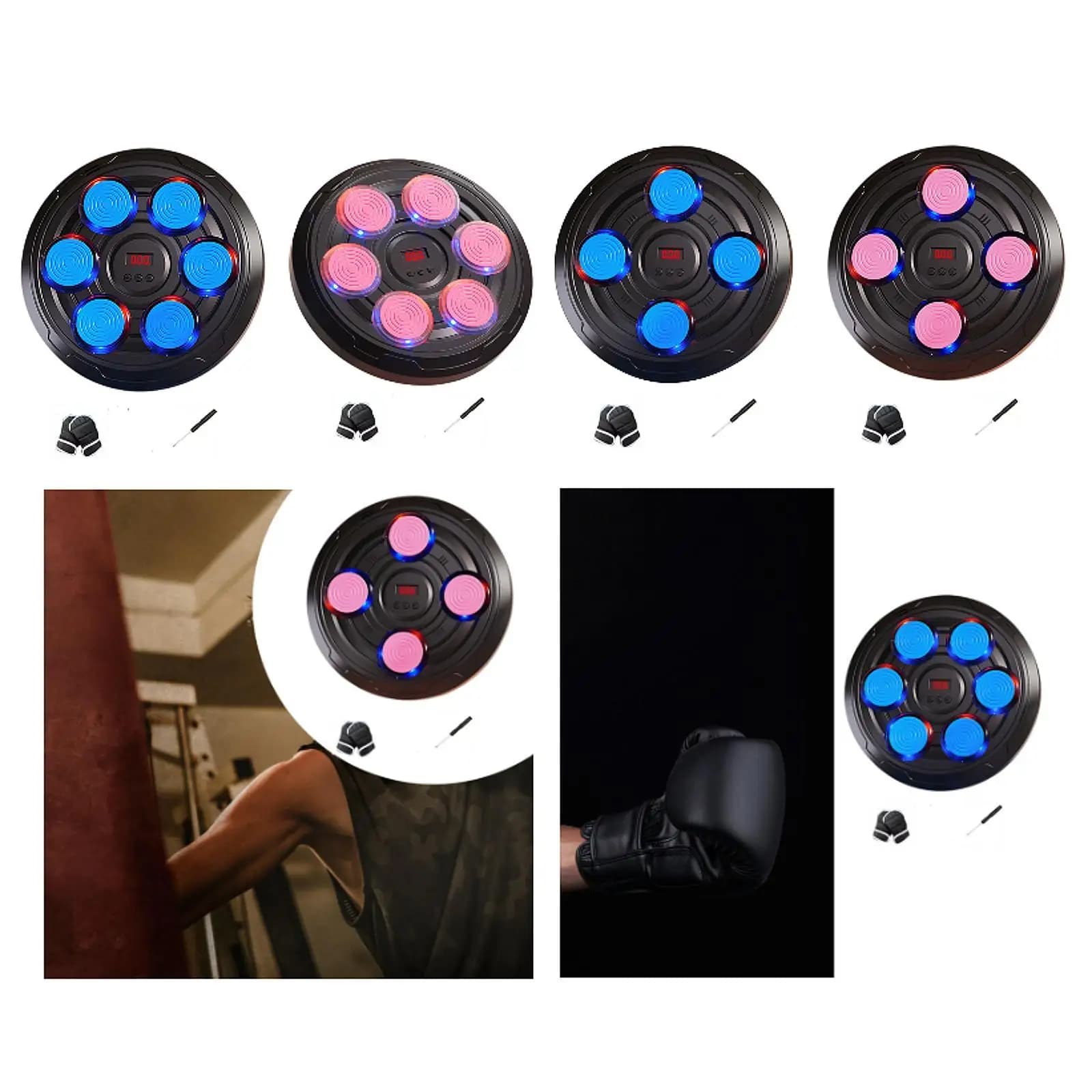 Music Boxing Machine Kids Boxing Trainer ABS Material Punching Pad Gloves Wall Mounted Fitness Exercise for Home Gym