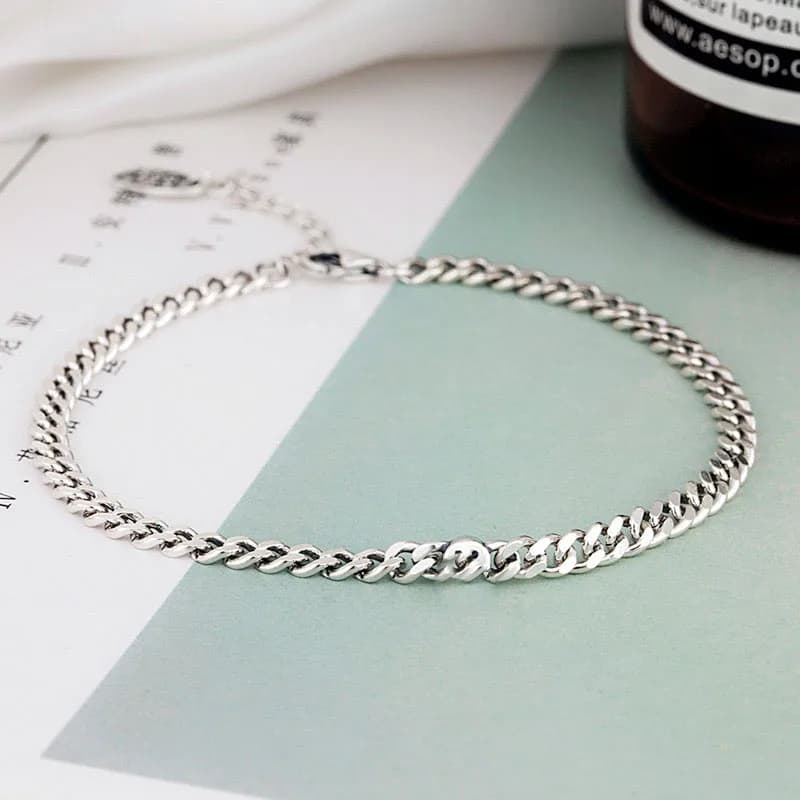 BFCLUB Silver Color bracelet large pendant handmade smile face chain ladies bracelet party gift silver 925 fashion jewelry