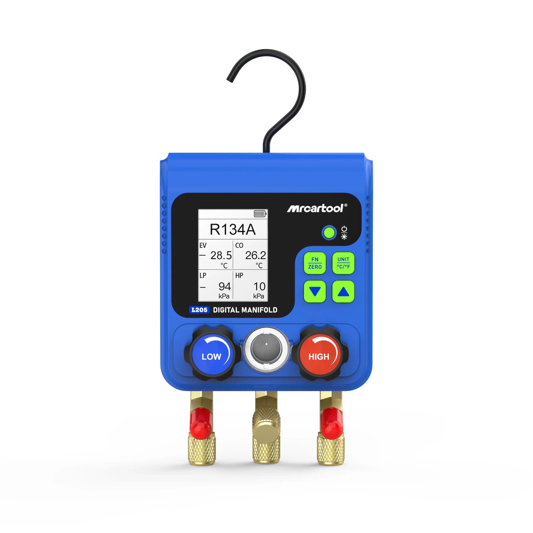 MRCARTOOL L205 Manometro Digitale Intelligente per Auto R410a, Tester di Pressione e Temperatura HVAC per Ricarica e Diagnosi AC Auto