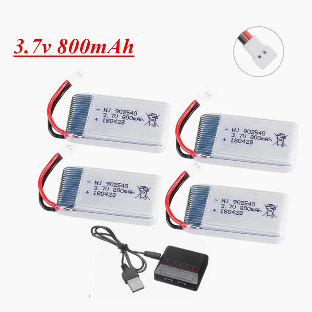 Batteria H31 3.7V 800mAh 902540 Batteria Lipo e caricabatterie per H107 H31 KY101 E33C E33 RC Drone Elicottero Pezzi di ricambio 3.7V Batteria