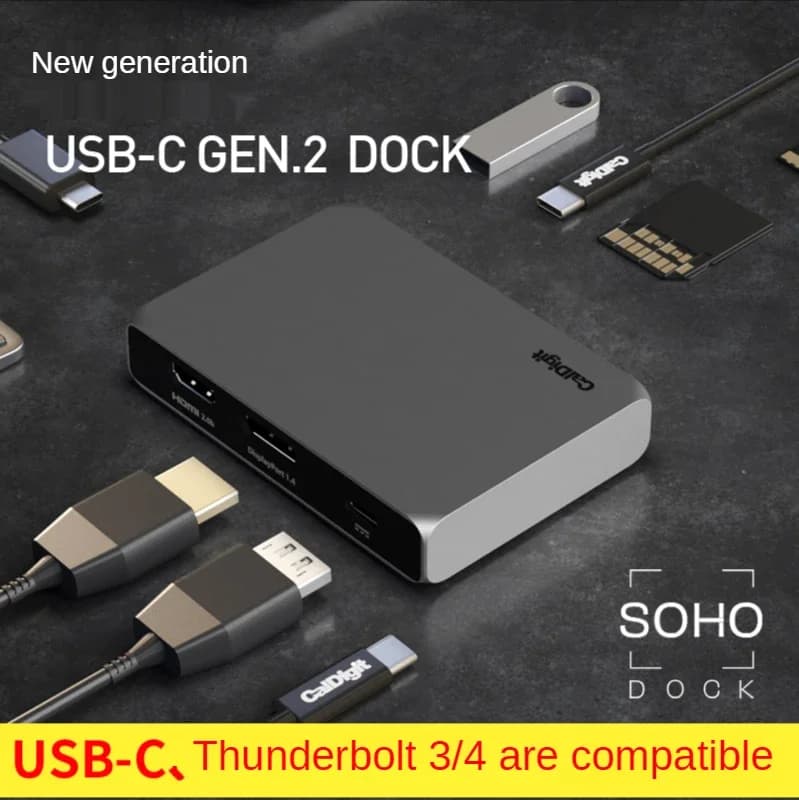 USB-C SOHO Dock Docking Station Typec Hub Lettore di schede Hub USB Adattatore HDMI/DP Computer IPadPro Compatibile Lightning 3 e 4