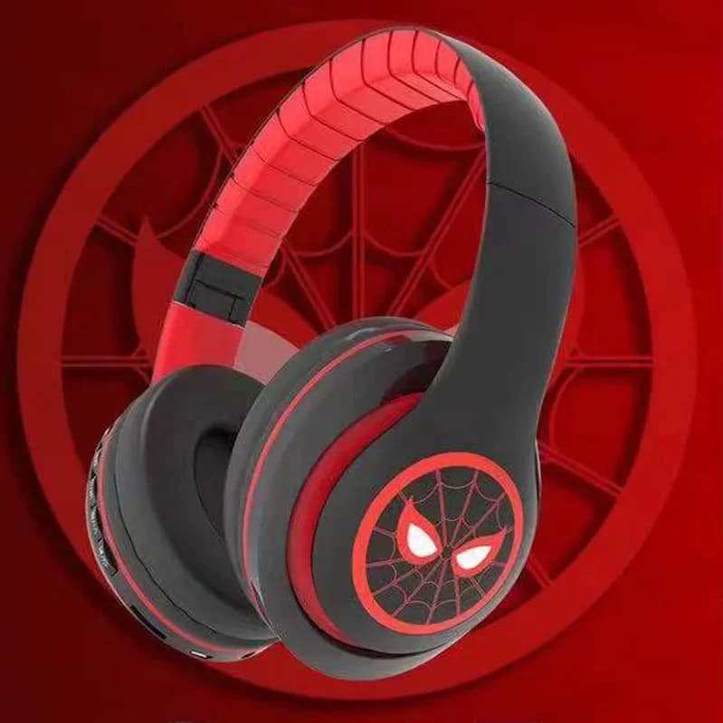 Cuffie Bluetooth a tema Spiderman, auricolari wireless da gioco con microfono per bambini, ragazzi e ragazze, regalo, supporto per scheda TF