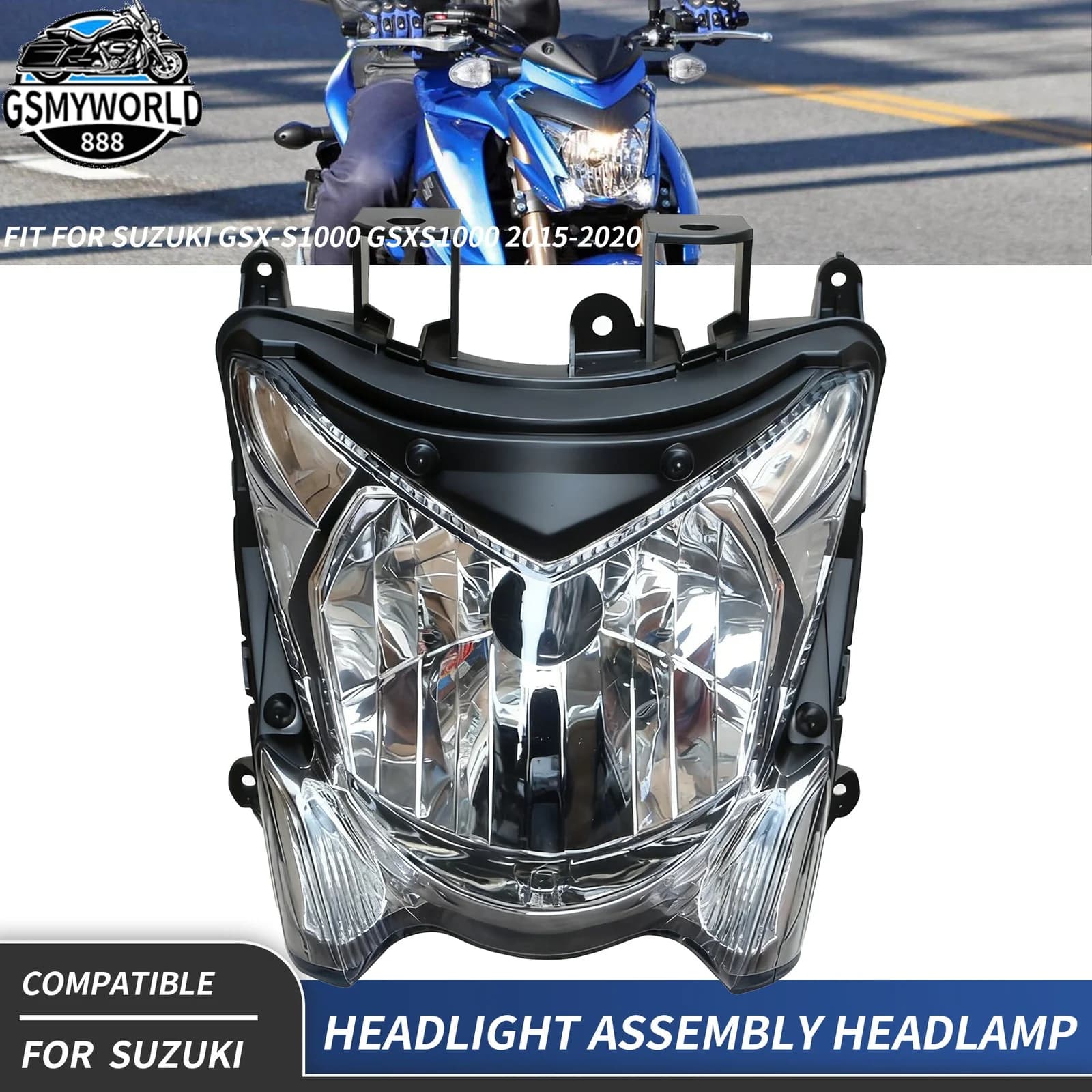 Misura per Suzuki 2015 - 2020 GSX-S1000 GSXS1000 gruppo faro moto faro anteriore GSXS 1000 2019 2018 2017 2016