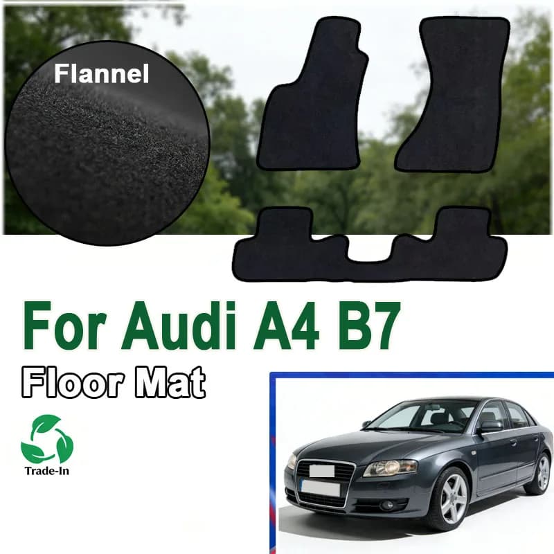 Car plug in flannel for Audi A4 B7 8E/8H 2004-2008 SEAT Exeo 2008-2013 anti-slip suede polyester with black back and red edge