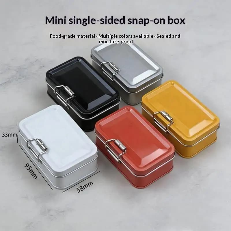 Flip Cover Buckle Iron Box Solid Color With Lid Fishing Craft Storage Tin Metal Multifunctional Fishhook Organizer Case