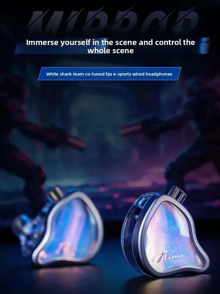 KZ Mirror Wired Gaming Earphones Type-C DSP Sound Effect IEM In-ear Headset FPS Game Sound Positioning Earbuds Mic Headphones