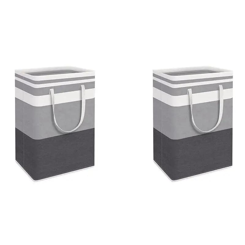 HLZS-2X 75L Laundry Basket Bag,Waterproof Washing Baskets,Collapsible Laundry Hamper With Extended Handles For Clothes ,A