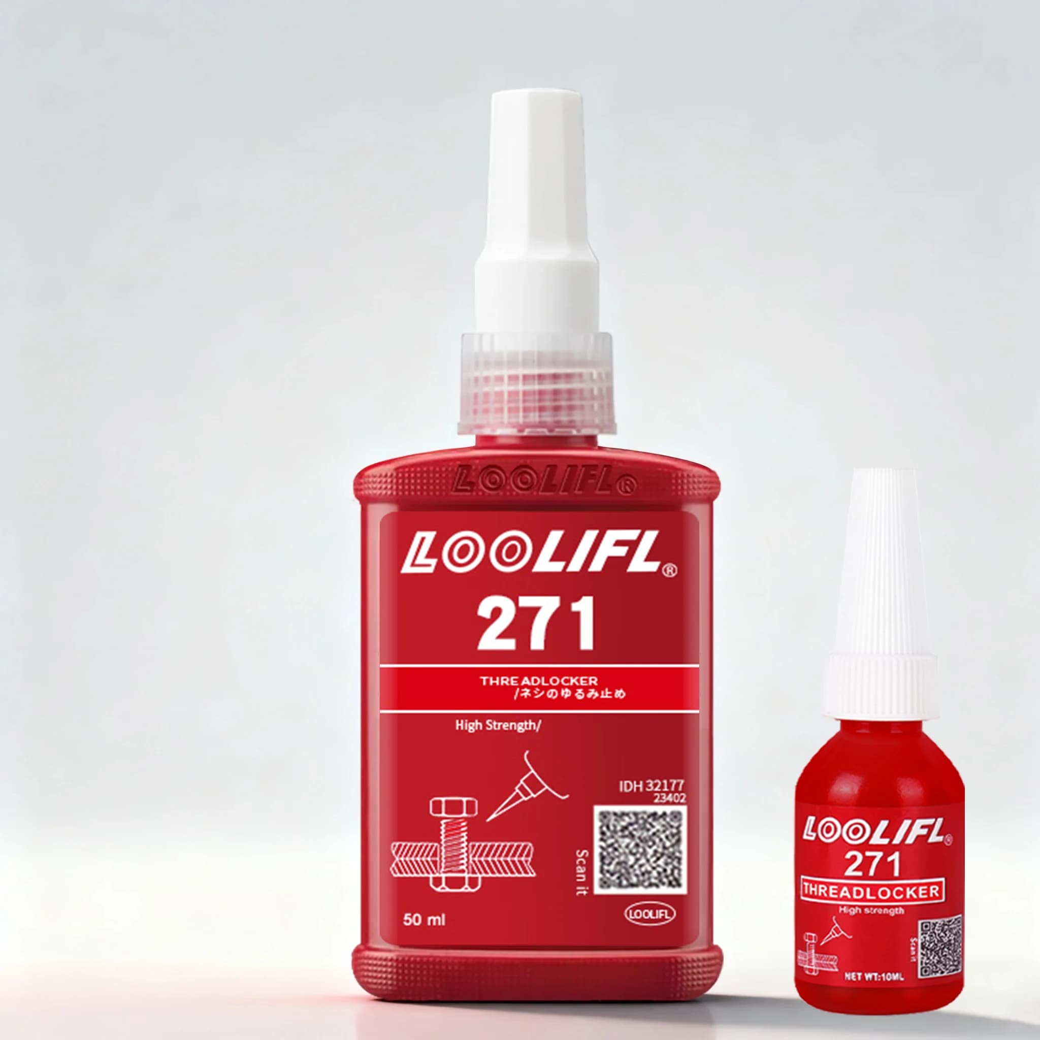 LOOLIFL271 thread locking agent red metal adhesive is suitable for nuts,bolts,and fasteners to prevent loosening 1.6 ounces50 ml