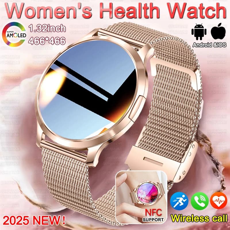 2025 NEW 3D AMOLED Curve HD Screen Women Smart Watch Sport GPS Trajectory Fitness Bracelet Custom HD Bluetooth Smart Watch