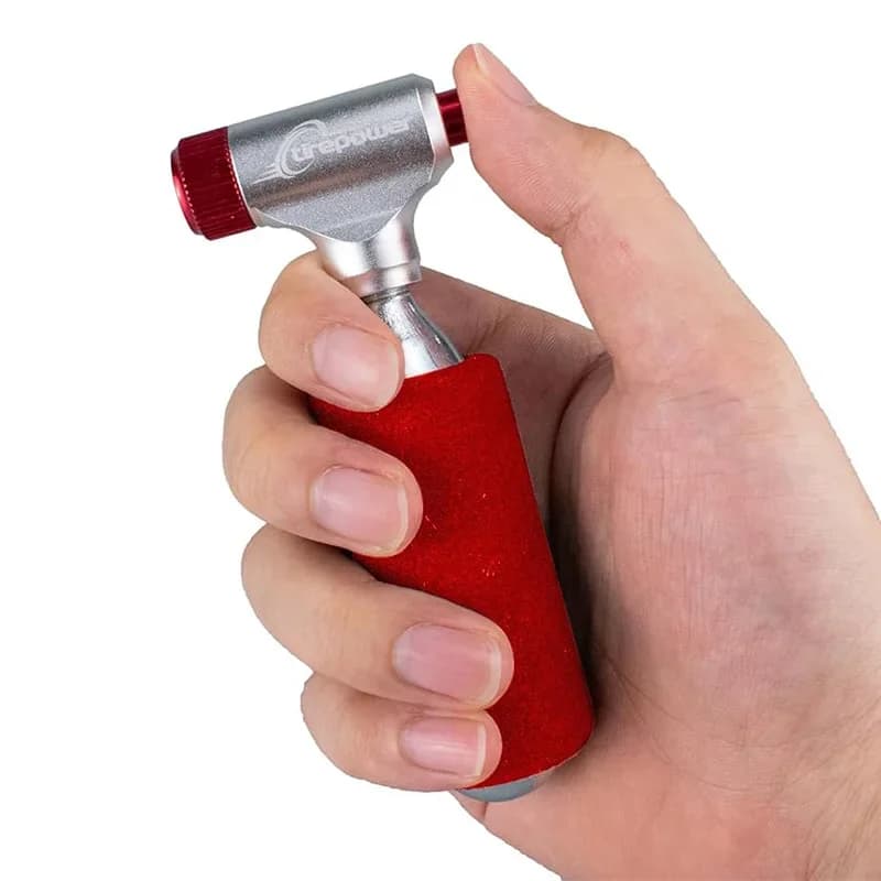 Gonfiatori a CO2 Tirepower Mini pompa manuale per biciclette Pompa per pneumatici per bici con valvola Presta e Schrader per biciclette da strada e da montagna