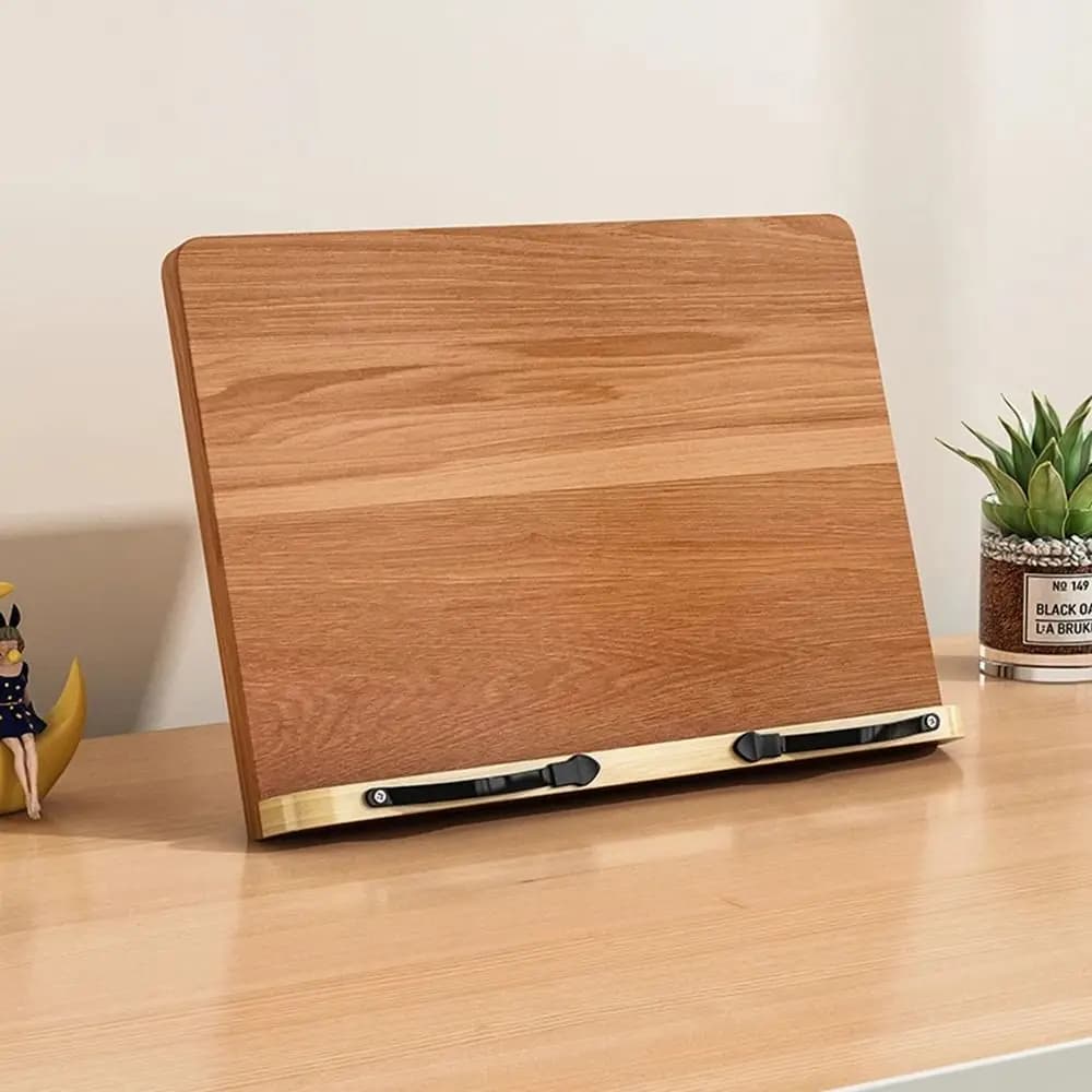 Adjustable Corner Book Tray Multiposition Support Foldable Reading Poggia Tablet 8 Modes With Clip Wooden Reading Stand