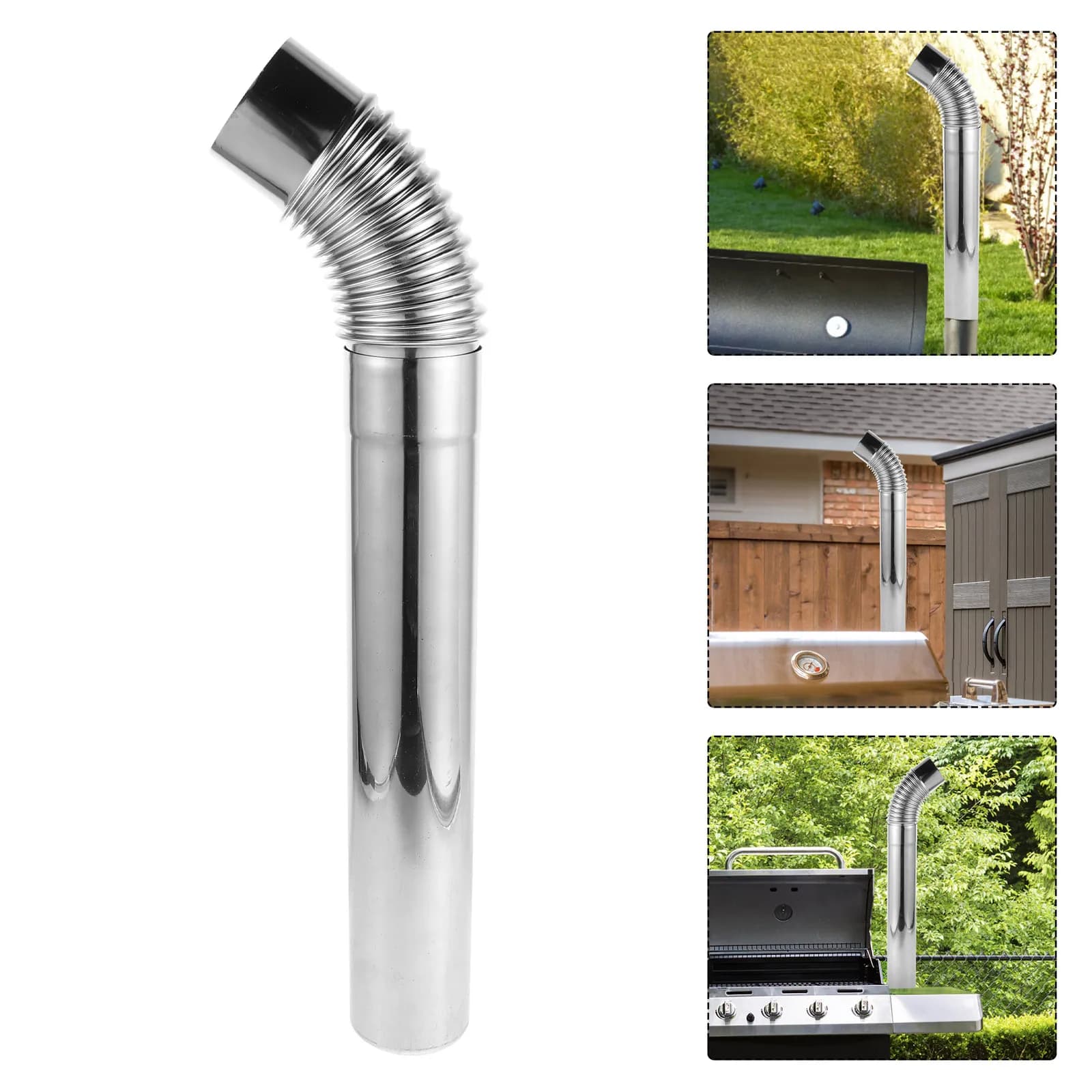 1Set Stainless Steel Flue for Stove Tent Chimney Pipe Extension Outdoor Camping Fireplace Compatible Secure Seal Easy