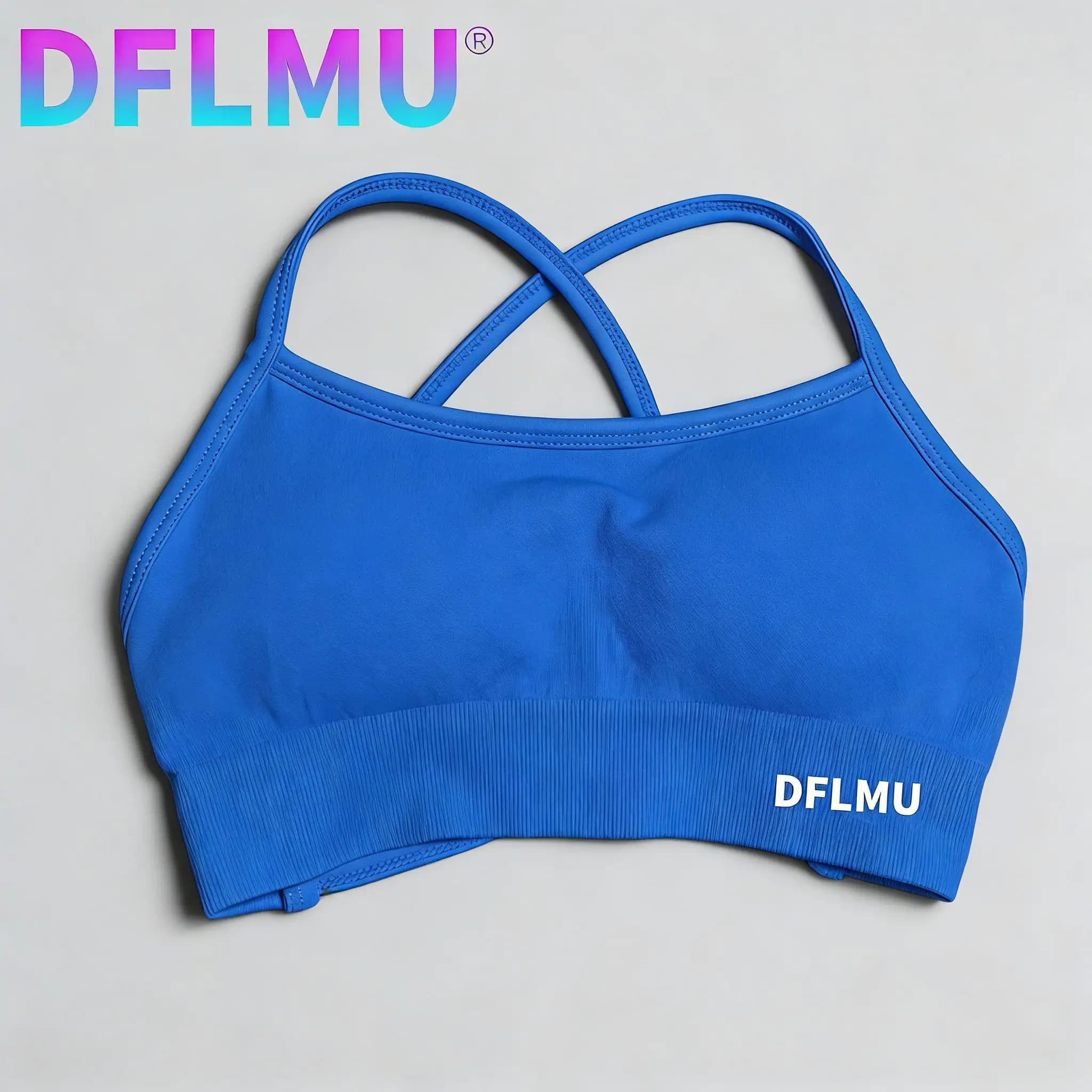 Reggiseno Sportivo DFLMU da Donna Antiurto Senza Cuciture con Supporto Elevato, Top Halter Push-up con Schiena Aperta per Palestra, Fitness, Yoga e Allenamento