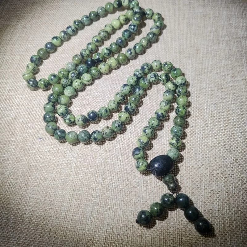 Bracciale in pietra re medicina naturale, giada verde scuro, Buddha, perline, maglione, collana a catena, gioielli
