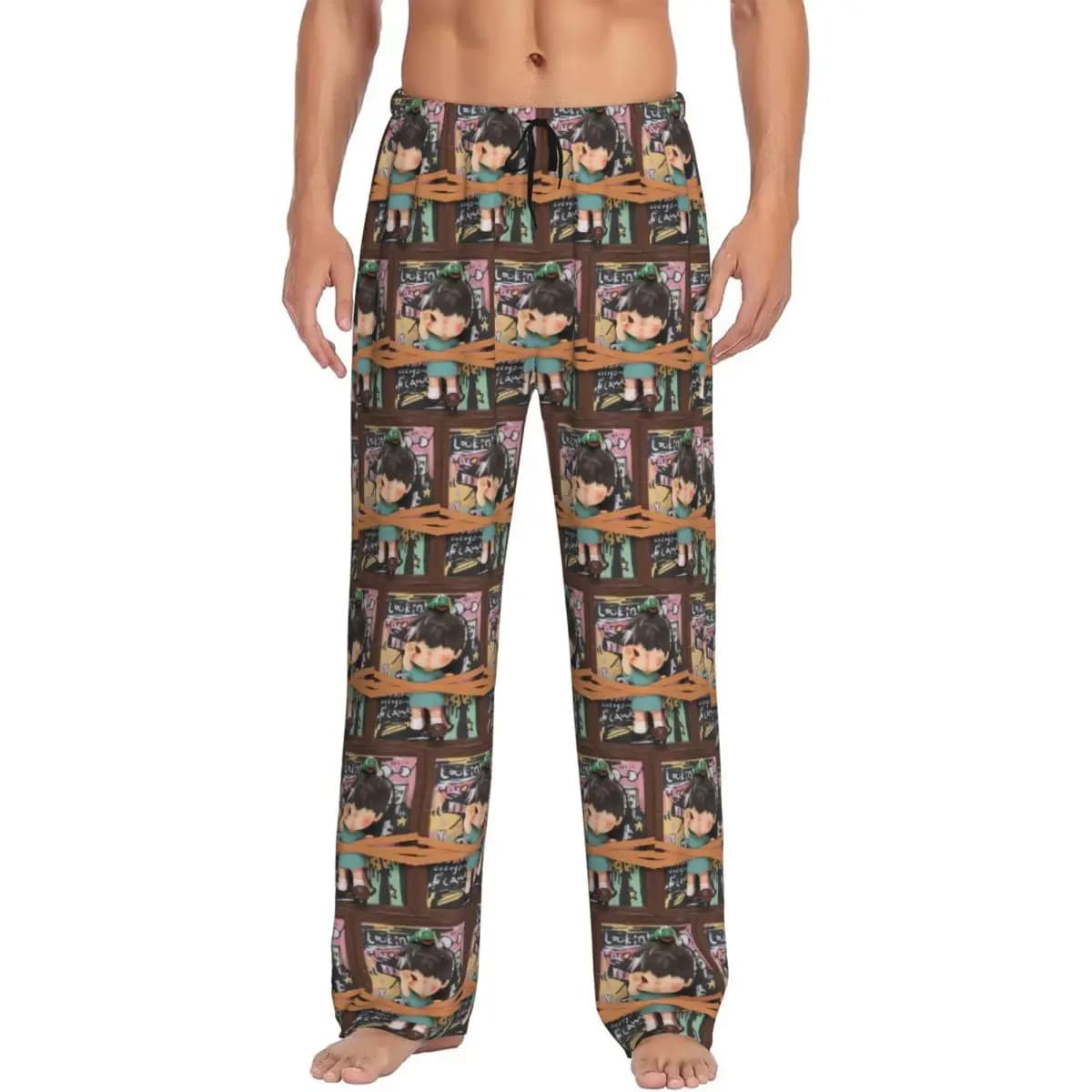 Pantaloni da pigiama personalizzati Hirono Seeing da uomo, indumenti da notte, pantaloni da salotto con tasche