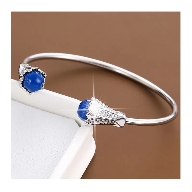 New Morning Flower Design Open Bracelet Fashion Personality Women's Adjustable Gift Bracelet