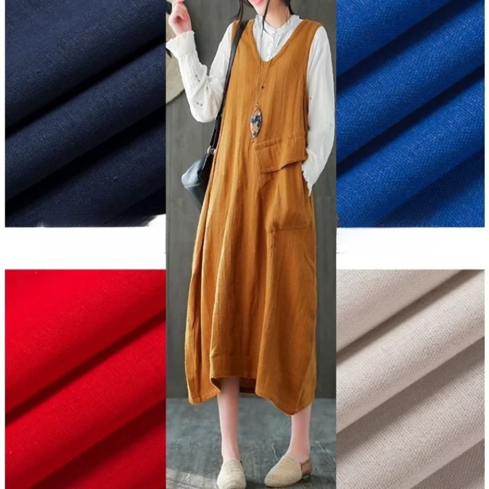 Cotton Linen Garment Fabric Handmade Diy Sewing Linen Artificial Ramie Slub Cotton Pants Home Textile Fabrics Cloth