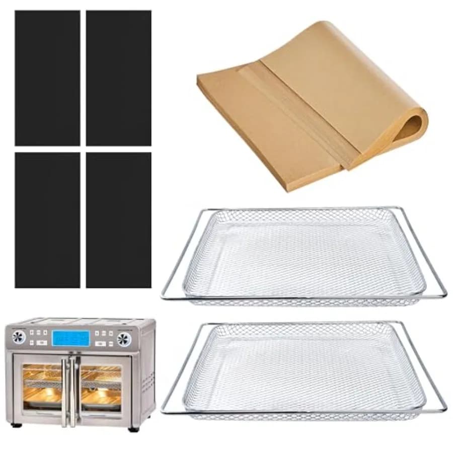 Accessori per Friggitrice ad Aria Emeril Lagasse Dual Zone 25QT, Cestello per Friggitrice ad Aria Emeril Lagasse per Forno con 100 Fogli di Carta da Forno Monouso