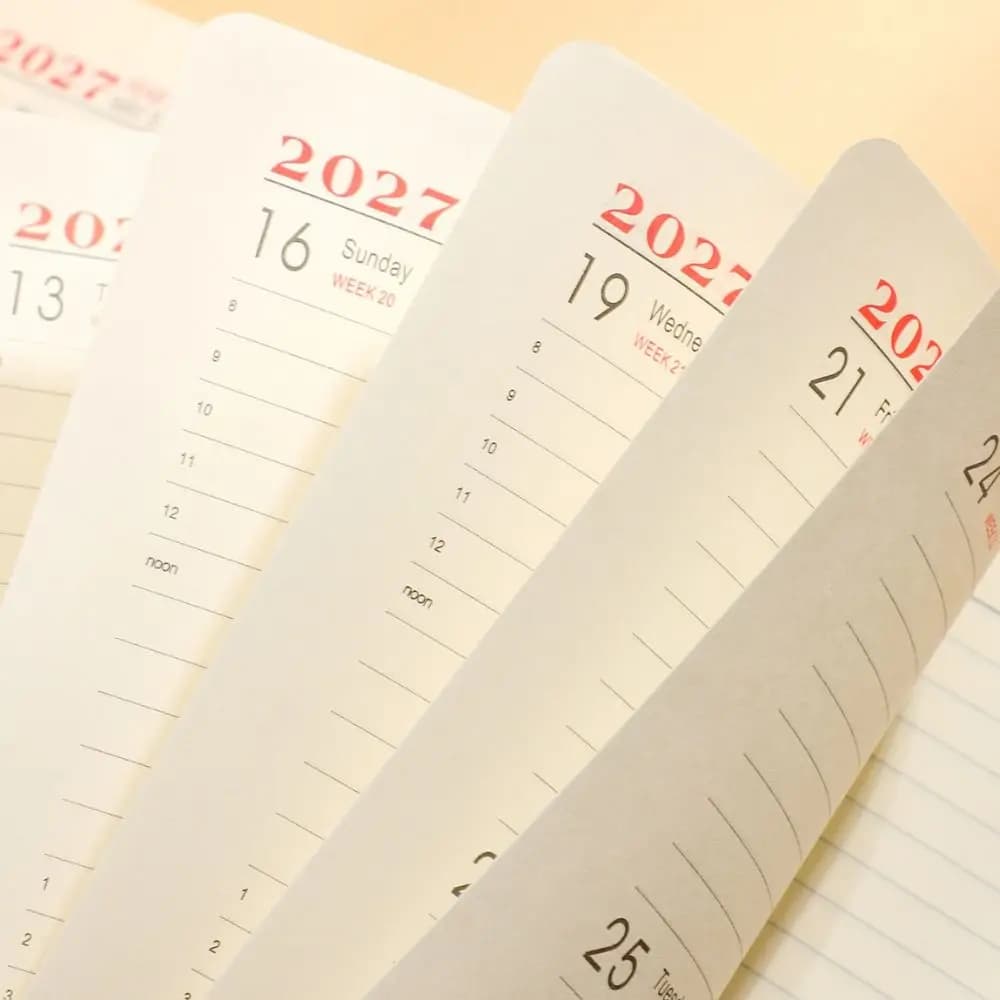 English 2027 Schedule Planner Notepad 12 Months Wear-resistant A5 Agenda Planning Notebook Simple Efficiency Office Work Planner