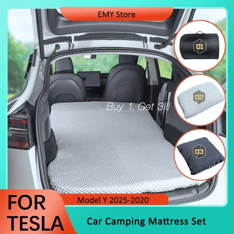 For Tesla Model Y 2025 Juniper Camping Mat Memory Foam with Case Portable Travel Sleep Bearing 2024 Model Y Accessory