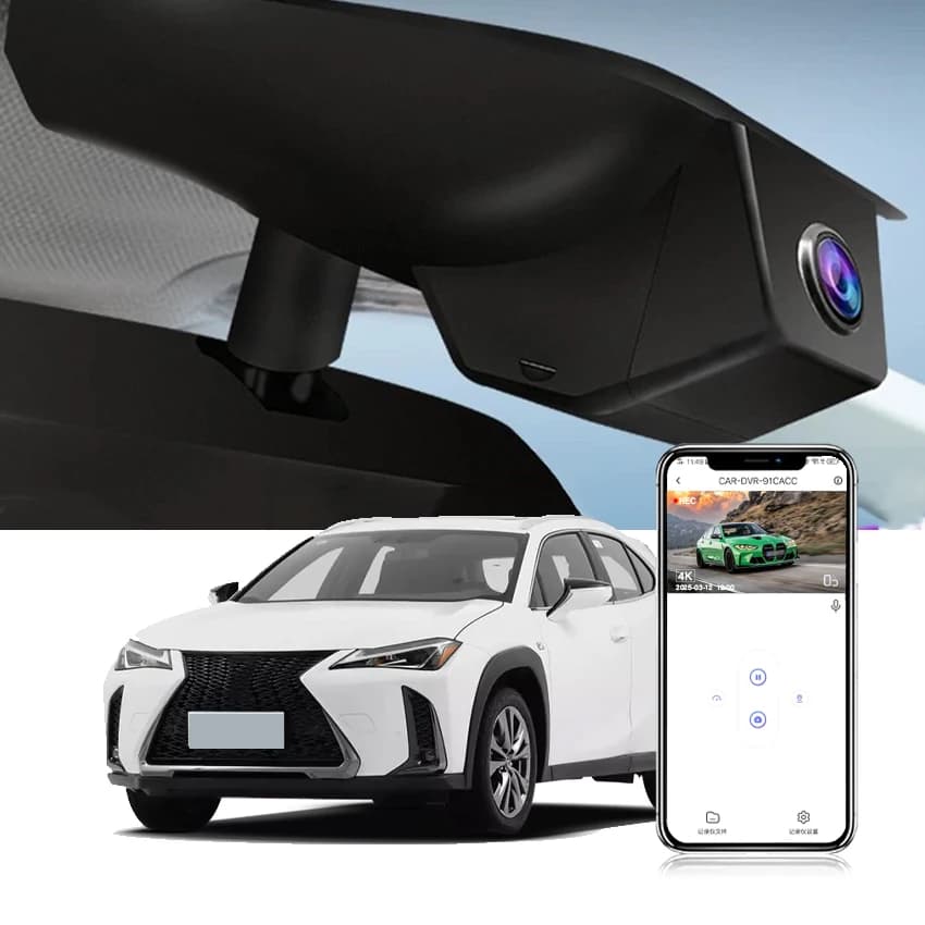 Dash Cam OEM 4K for Lexus UX(ZA10)UX300h UX260h UX250h UX200 2019-2025, DVR for cars with APP WiFi control with night vision, loop recording