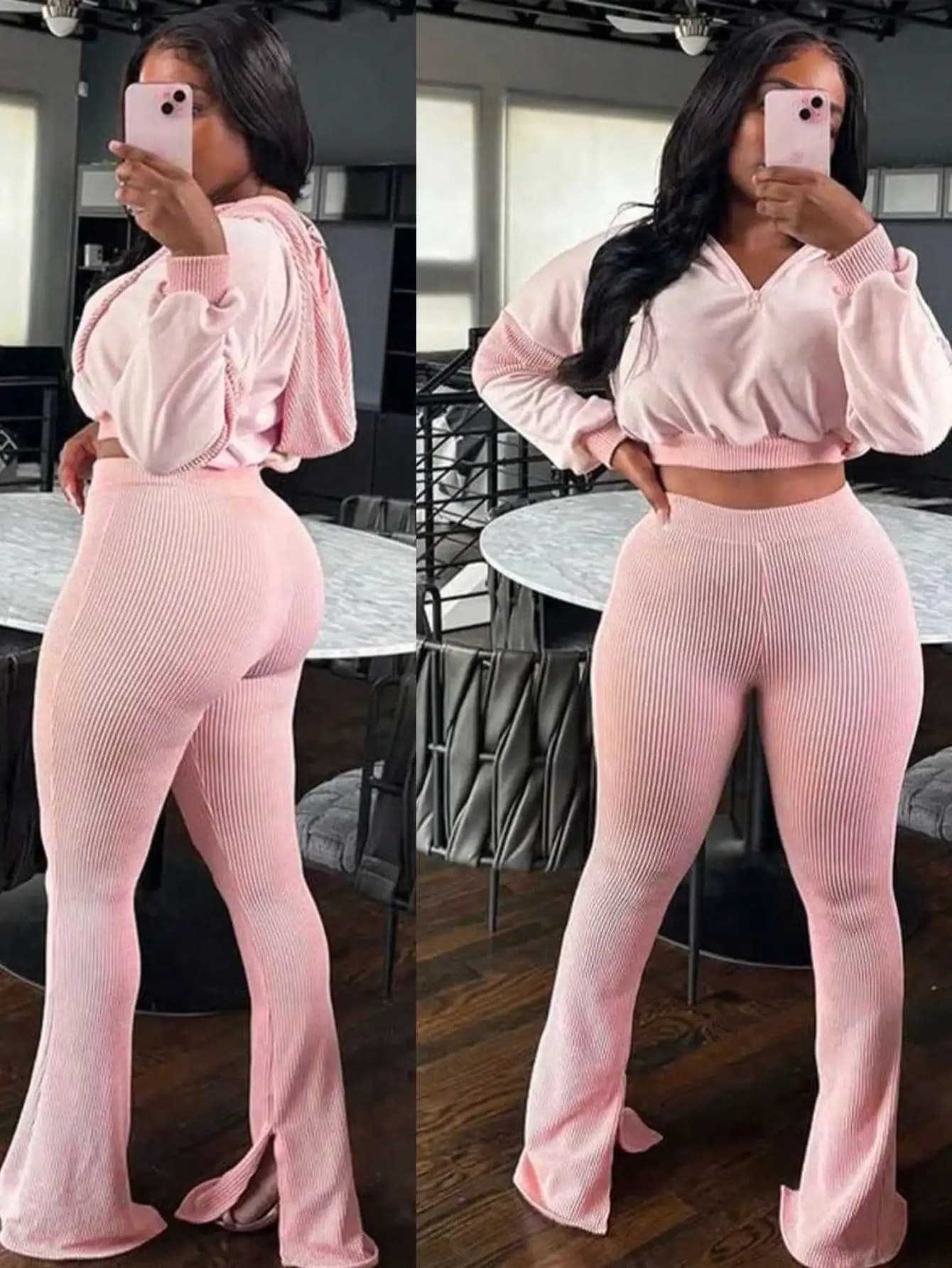 Set Two Pieces Woman: Short sweatshirt with Half Zip and Leggings Fitting, Sporty Clothing Autumn/Winter, Streetwear Y2K