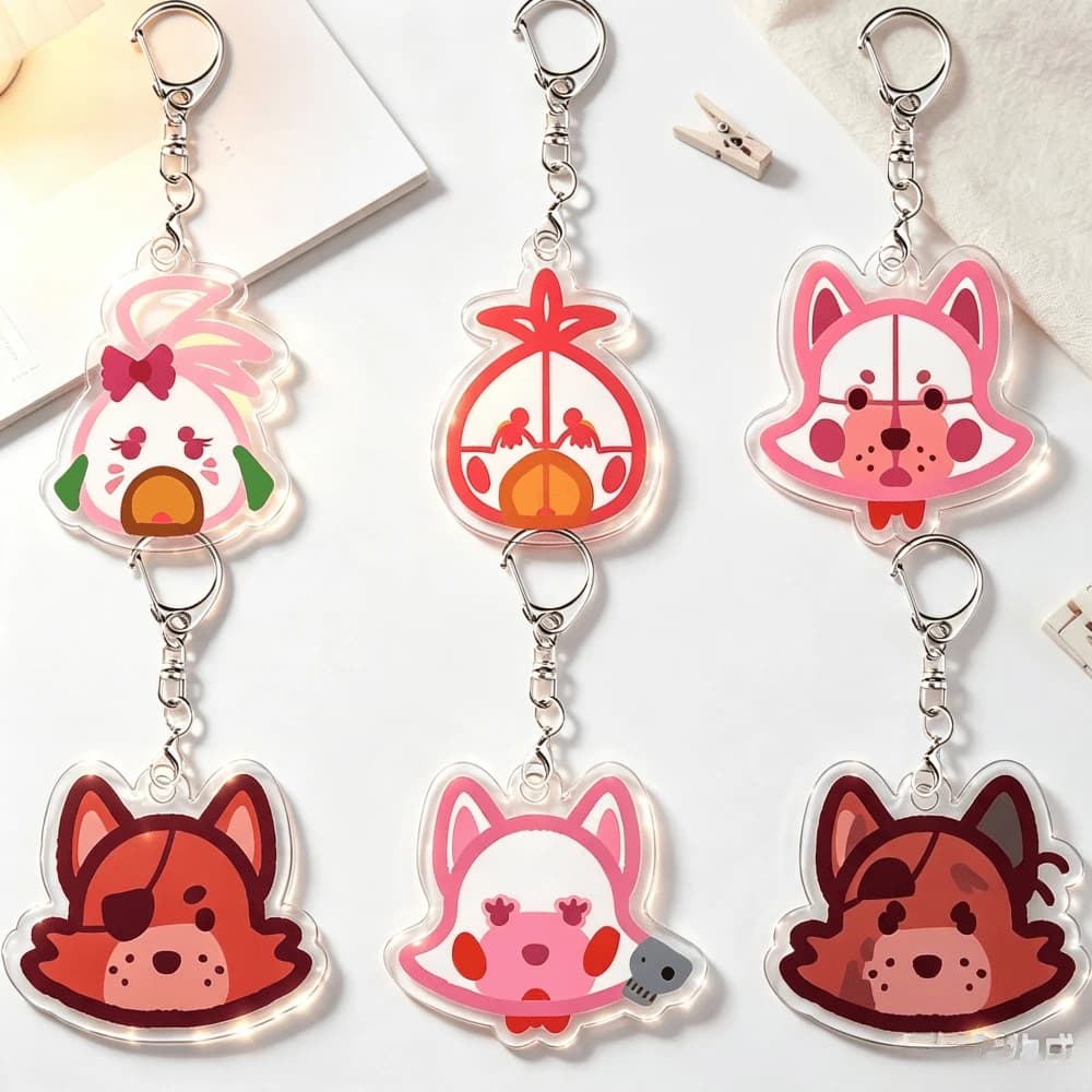 for Popular Game FNAF Vanny Bonnie Glamrock Freddy Roxanne Wolf Acrylic Keychain Q Version Festival Gift Backpack Accessories