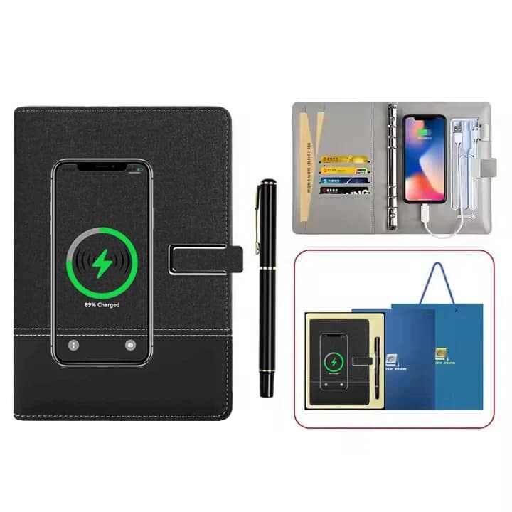 Cusotom Calcolatrice Diario Notebook Planner Ufficio aziendale Regalo Notebook Penna con calcolatrice Set Notebook di ricarica wireless