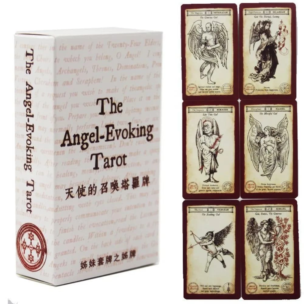 Mazzo di Tarocchi Ispirati agli Angeli - 78 Carte di Guida Divina 10,3*6cm con Sigilli e Nomi Angelici - Oracolo dei 72 Angeli Cabalistici
