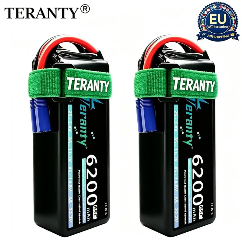 TERANTY 6S 6200mAh Lipo Battery 22.2V 65C with XT60 XT90 EC5 Plug for RC Car Truck Tank RC Airplane FPV Drone Racing Hobby