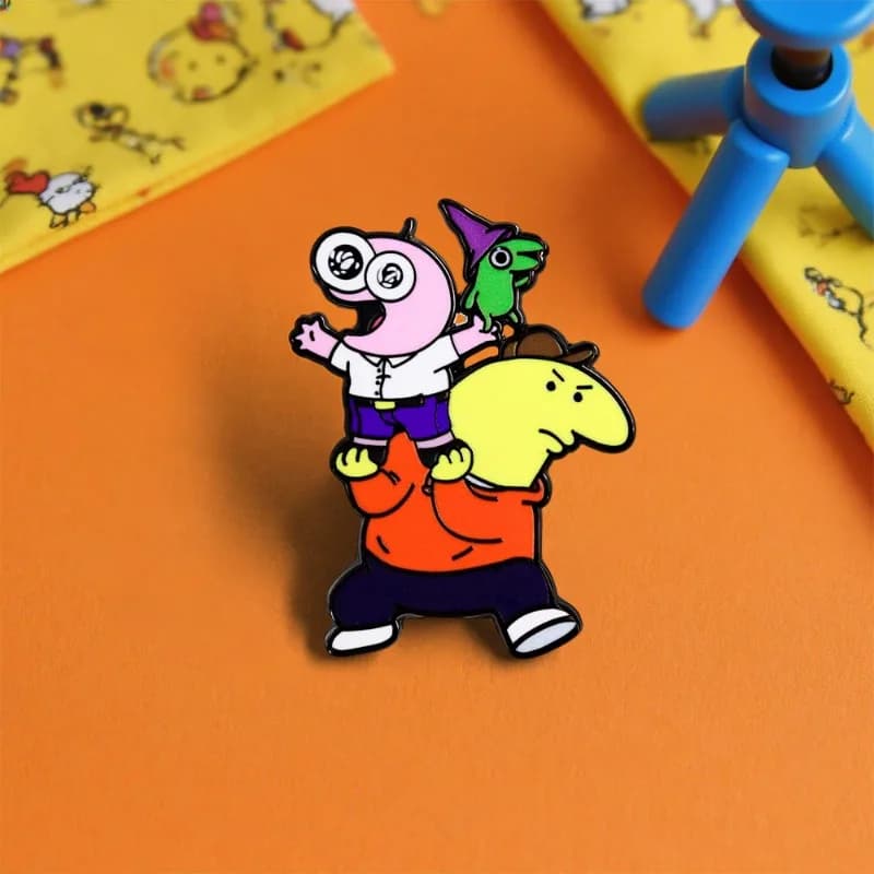 Smiling Friends Creative Cute Metal Brooch Pins Decorative Lapel Badges Ornaments Fashion Accessory Pins for Clothes Jackets Hat