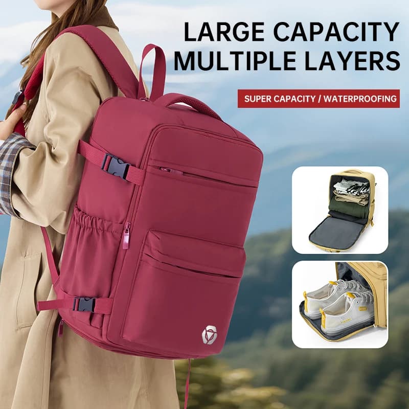 Cross-Border Girls' Backpack, Super Large Capacity, Multi-Functional, with Shoe Compartment, Short-Distance Travel, Nylon Waterproof School Bag, Mommy Bag