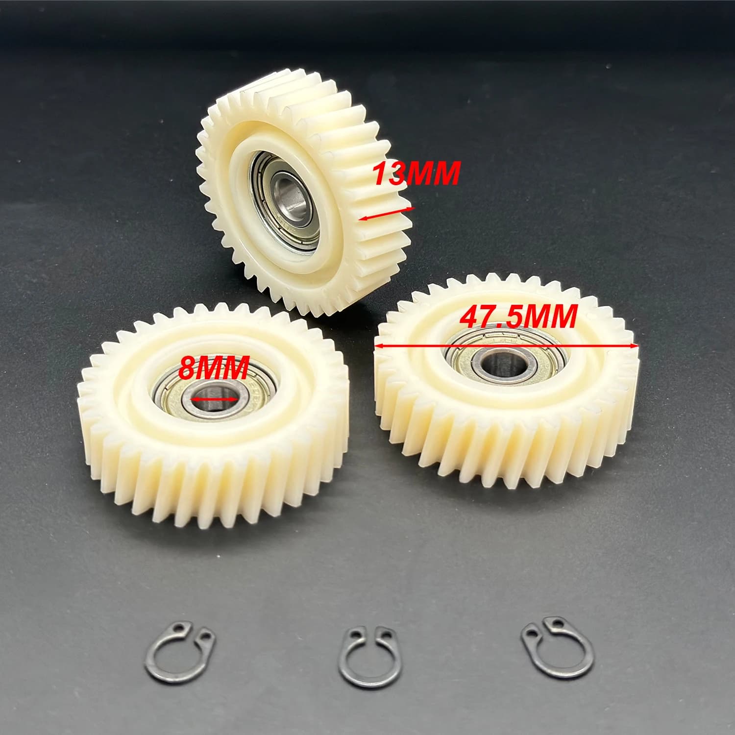 47.5x13mm 35T Oblique Planetary Gear 35 Teeth Helical Gears 608z Bearings Electric Bike Nylon Gear E-bike Wheel Hubs Motor Parts