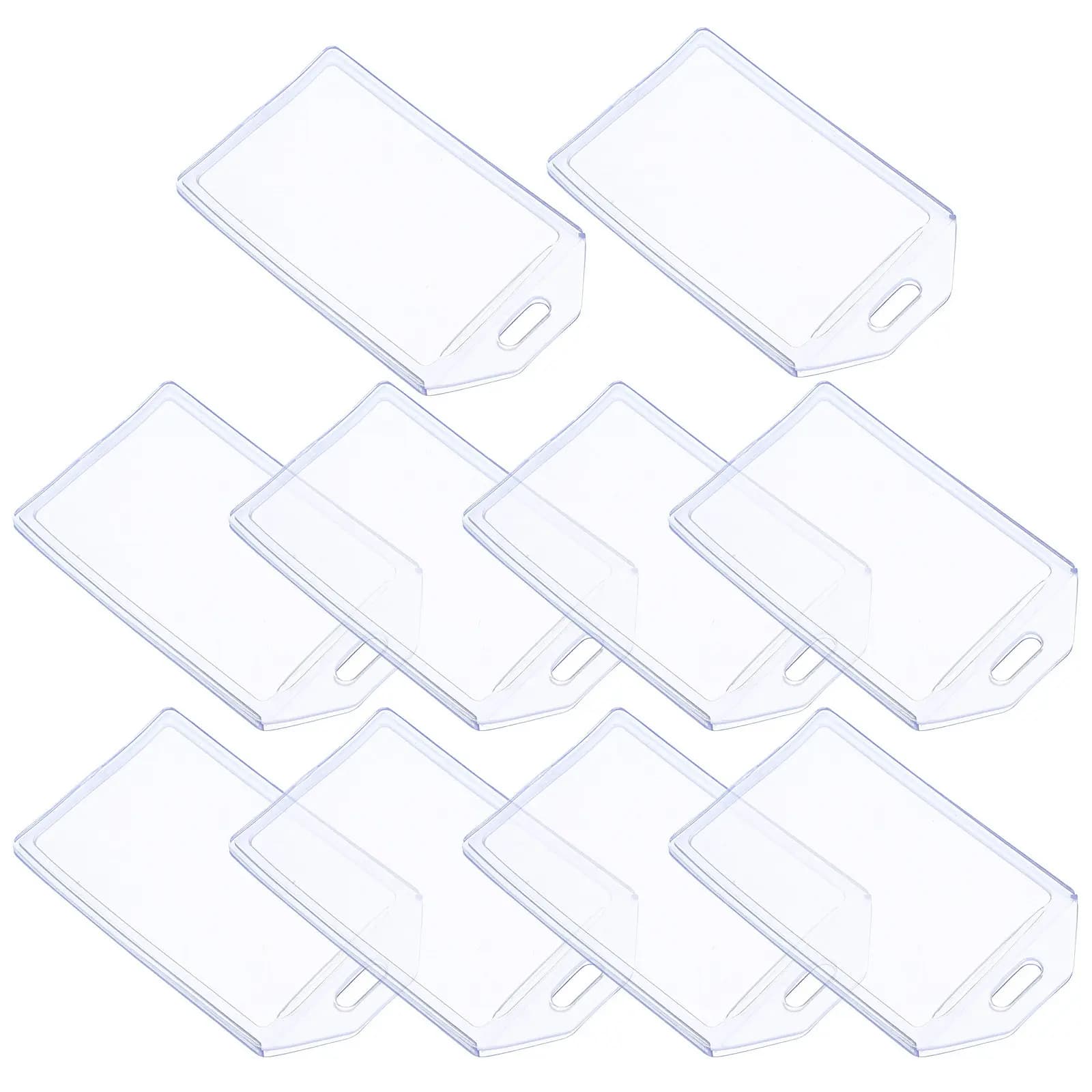 10 Pezzi Porta Badge in PVC Trasparente Resistente, Impermeabile, per Etichette Bagagli e Identificatori di Viaggio
