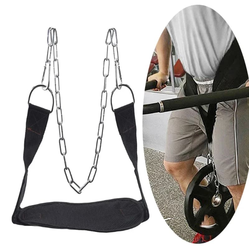 Neoprene Weight Thick Lifting Belt With Chain Dipping Belt For Pull Up Chin Up Kettlebell Barbell Fitness Bodybuilding Gym Belt