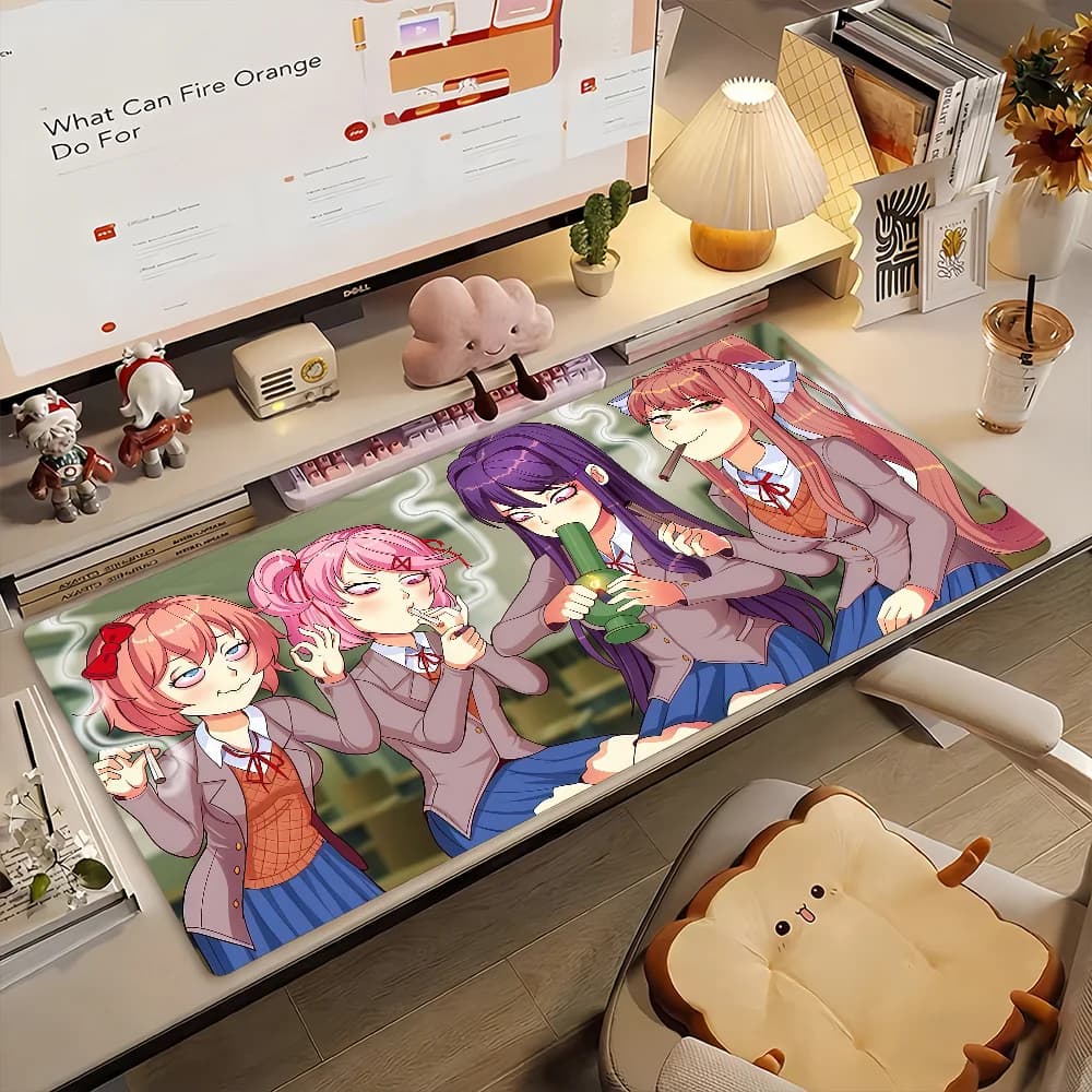 Tappetino per mouse Game D-DDLC, tappetino per computer in gomma antiscivolo, decorazione per gamer, tappetino da scrivania per laptop, ufficio, grande