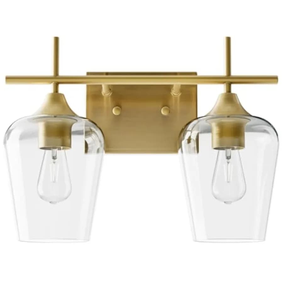 Lampada da Bagno Sopra Specchio, Illuminazione per Vanità con Vetro Trasparente, Applique Moderna da Parete per Bagno