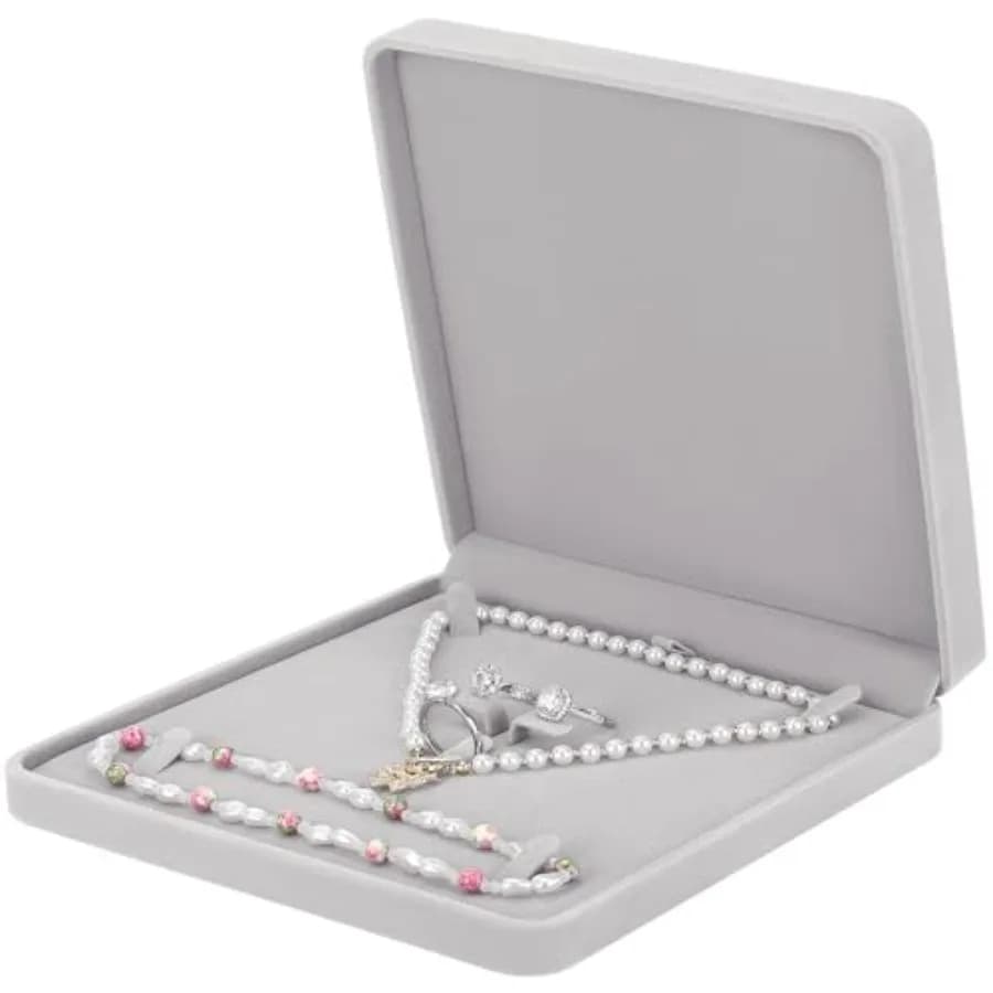 Velvet Jewelry Set Box, Velvet Gift Box for Bracelet Necklace Earring Ring