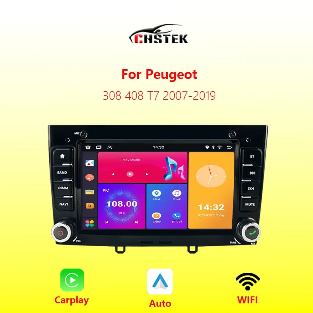 Autoradio Carplay di Navigazione Per Peugeot 308 SW 408 T7 2007-2019 Android Auto Stereo Multimediale Bluetooth WIFI Autoradio CHSTEK