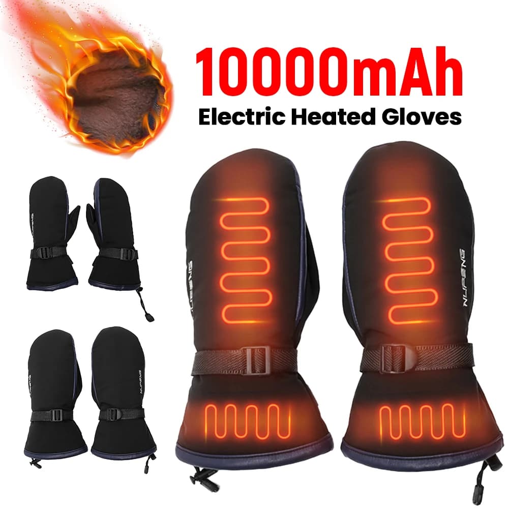 Guanti riscaldati caldi con ricarica USB, guanti elettrici riscaldati, resistenti al freddo, 3 livelli di temperatura per arrampicata, escursionismo, ciclismo