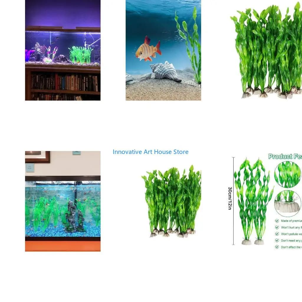 E1PC 10x Artificial Green Aquatic Plant Small Aquarium Decor Landscape for Beautify Aquariums Landscaping Hiding Spot Plants