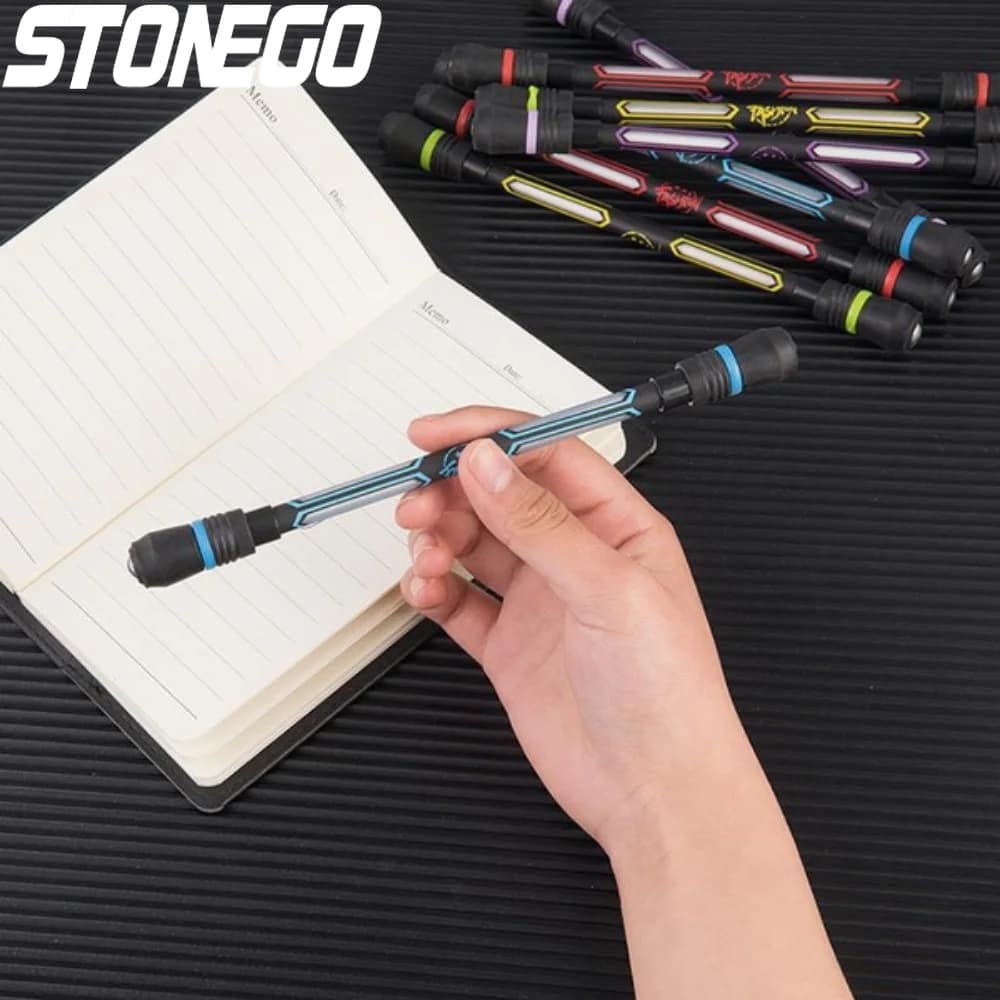 STONEGO Penna Antistress Girevole per Adulti e Bambini, Penna Fidget Spinner Antiscivolo, Giocattolo Antistress a Sfera