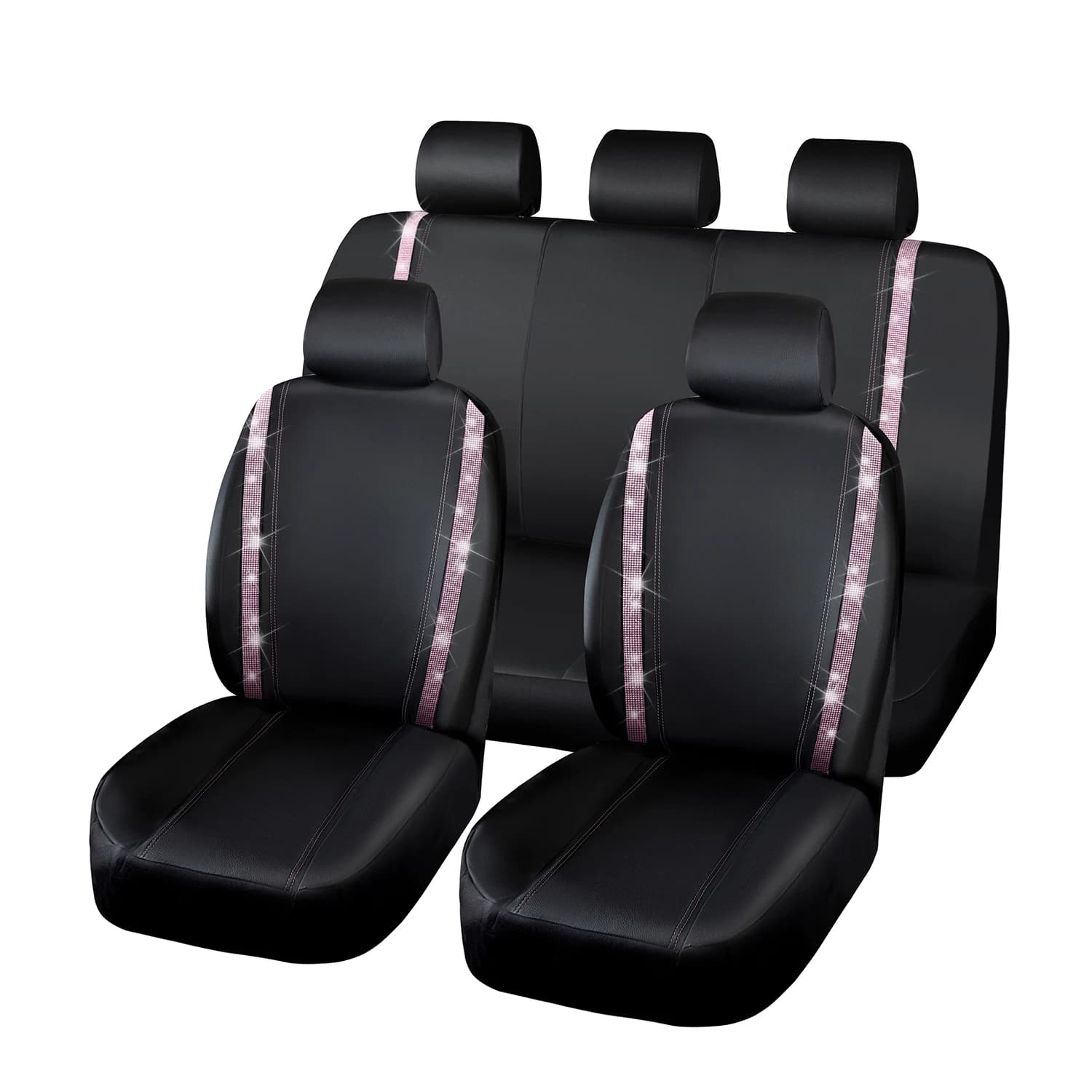 Car Seat Covers with Pink Rhinestones Bling Universal Car Seat Covers Car Seat Covers Interior Accessories for Car