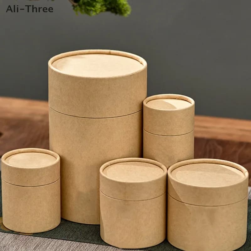 1 pz tubi di cartone Kraft contenitori rotondi per imballaggio di olio essenziale per tè caddy caffè artigianato cosmetico regalo storager